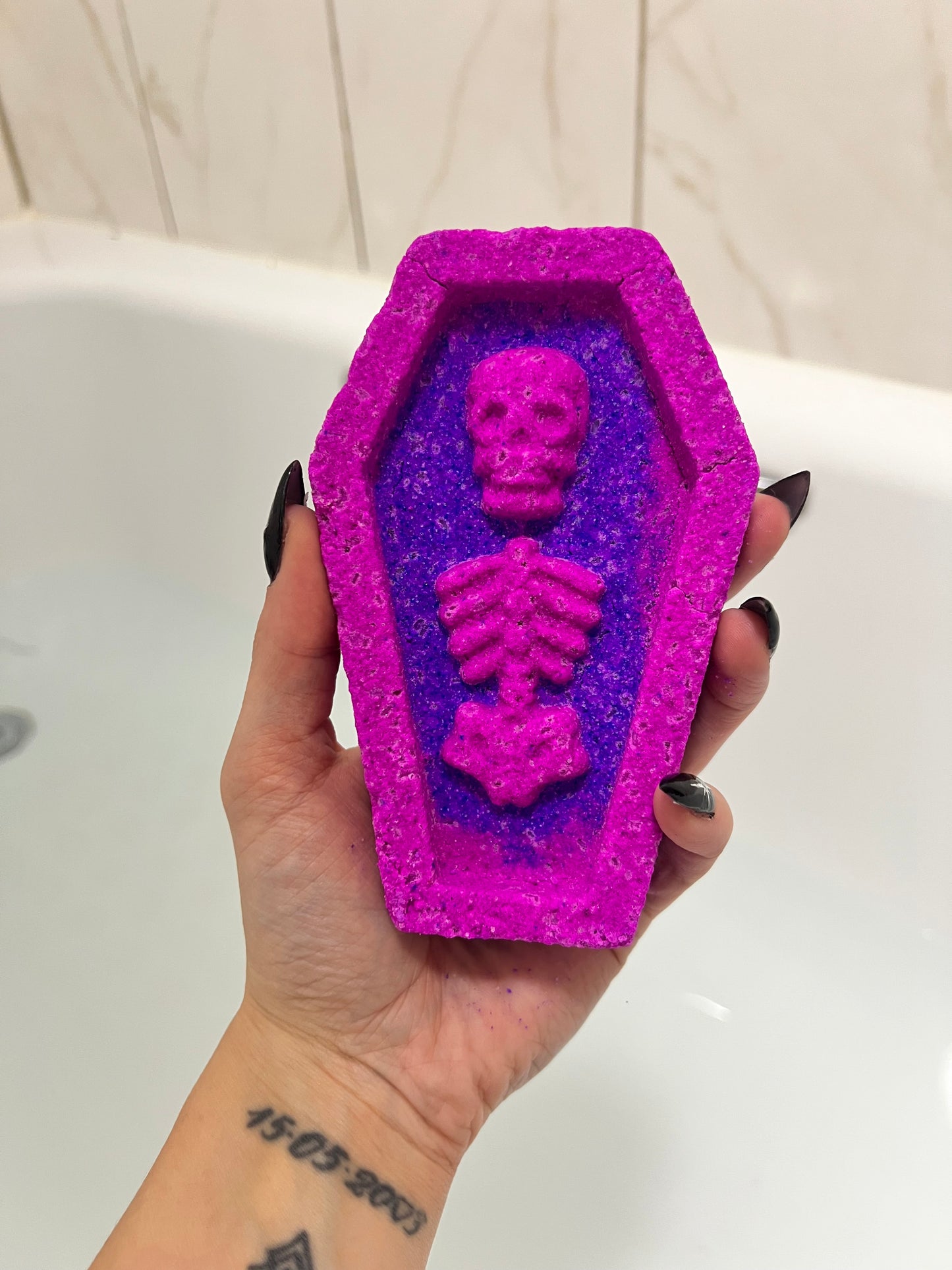 Halloween Coffin with Skeleton Lavender essential oil Bath Bomb