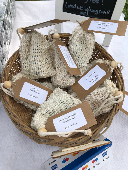 Natural sisal soap bag