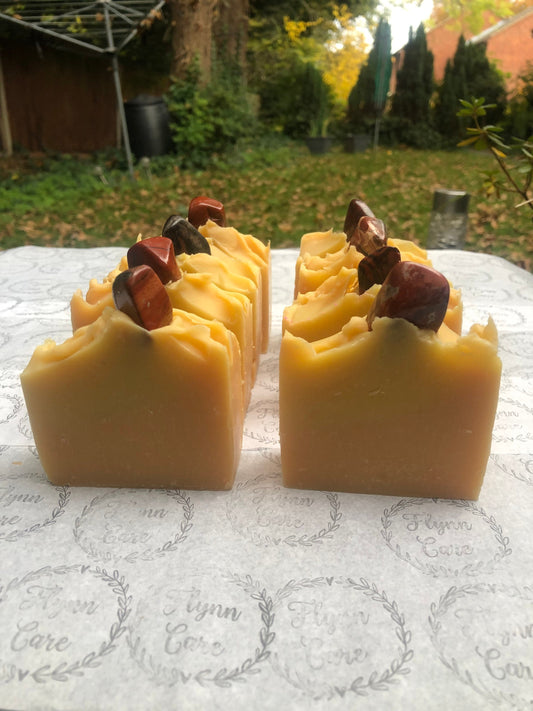 Premium Crystal infused Mandarin and Cinnamon soap