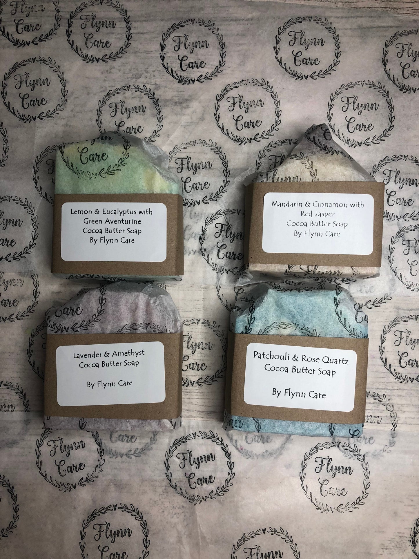 Full set of Crystal infused essential oil soaps