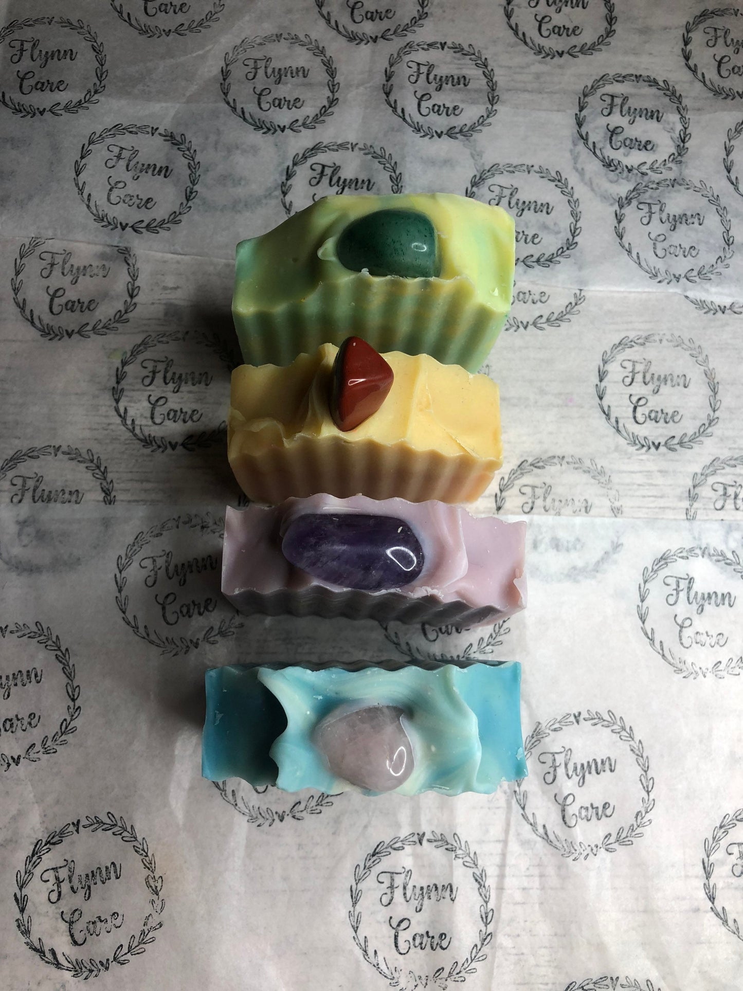 Full set of Crystal infused essential oil soaps