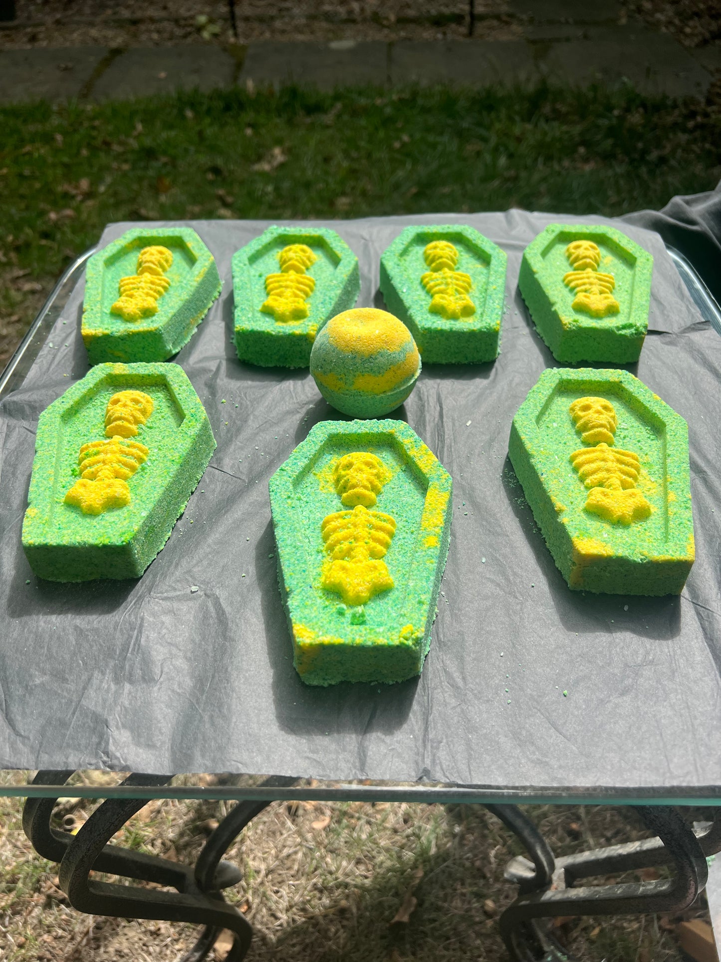 Halloween Coffin with Skeleton Lemon and Eucalyptus essential oil Bath Bomb